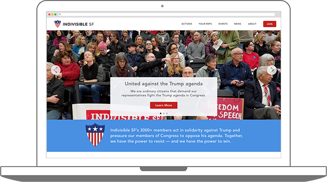 Indivisible SF website Home page